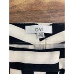 OVI NWT Women's Black & White Striped Print Chino Shorts Size Large Photo 4