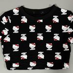 Hello Kitty Black Graphic Short Sleeve Crop Top Tee T-Shirt Size S ♥️✨ Photo 0