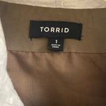Torrid Bomber jacket jersey hooded zip up brown 1X Photo 9