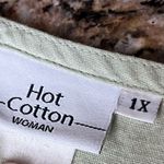 Hot Cotton Green Linen Blend Tunic Top Women’s 1X Lagenlook Coastal Boho Hippie Photo 6