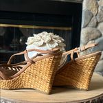 Prada Tan Woven Wedge Gladiator Platform Sandal Size 39.5 Photo 7