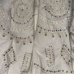 Chico's Chico’s Size 3 L White Linen Sequin Embroidered Embellished Open Blazer Jacket Photo 4