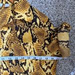 🦋 New York and Company Yellow Snake Skin Button Down Shirt Mini Dress Medium Photo 6