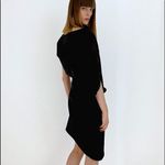 ZARA ASYMMETRIC PLEADED Mini DRESS Round Neckline Short Sleeve BLACK SIZE M new Photo 5