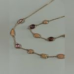 NWT Time & Tru Elegant Rose Gold and Pink Gemstone Necklace Photo 1