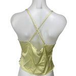 Princess Polly  Yellow Silk Satin Sleeveless Scalloped Bow Cami Crop Top Size 8 Photo 1