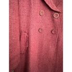 CAbi  Madison Avenue Pink Tweed Wool Double Breasted pea coat fringe Size 16 Photo 7