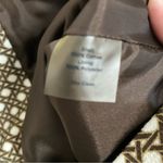 Talbots  Button Front Jacket 12P Brown White Geometric Print 100% Cotton Office Photo 5