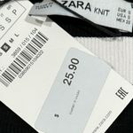 ZARA New Knit Women’s Short Sleeve Off Shoulder Stripe Shirt Sz S Coral Black Photo 3