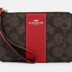 Coach $88 Retail NWT Brown and Red Wristlet Photo 2