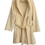 Charlotte Cozy Sherpa Ivory Cream Comfort Belted Bathrobe Size Large White Photo 0