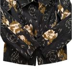 Bandolino Blazer Jacket Black Peach Brown Floral Metallic Wide Collar Size 10 Photo 8