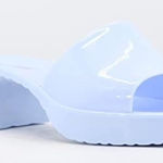 Bamboo NWT  Jelly Chunky Block Heel Sandals Spice-01 Blue Size: 7 Photo 0