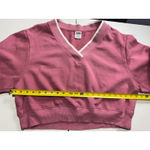 PINK - Victoria's Secret  V Neck Pullover Sweatshirt Cropped‎ Comfy L Photo 9