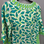 Gretchen Scott  Tunic Top Tropical Resort Wear Leaf Pattern Blouse Sz Small Photo 8