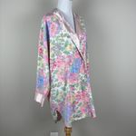 Victoria's Secret  Gold Label Robe Womens Medium Pink Satin Floral Double Breasted Photo 3