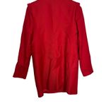 Claudie Pierlot red collarless full zip coat jacket ruffle shoulder 38 US 6 Photo 3