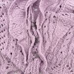 Free People NWT  Avery Cardigan Orchid Dust Cropped Ruffle Knit‎ Hook & Eye Large Photo 7