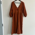 Madewell  Small Cotton Muslin Rust Midi Dress Photo 6