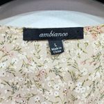 Ambiance Boho Dainty Floral Low V Neck Smocked Waist Flutter Sleeve Blouse Size L Photo 8