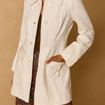 Anthropologie sz M Womens Tulle White Wool Collared Chunky Button Coat Preppy Photo 0