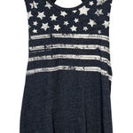 Bcg American Flag Tank Top Patriotic Sleeveless Cutout Back Blue Women Size XL Photo 0