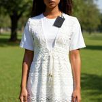 NEW Womens XS White Lace Beach Cover Up Swimwear Boho Resort Vacation Dress Photo 0