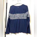 Athleta  Womens Half Zip UPF Swim Rash Guard Blue Long Sleeve Shirt Size L Swim Photo 3