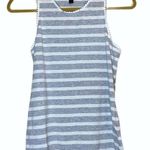 J.Crew Gray and White Faux Leather Scalloped Trim Tank Top Size XS Photo 0