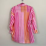 Beach Riot  Alexa‎ Striped Button Down Shirt in Sunset Size S/M Swim Coverup Photo 4