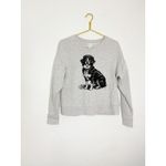 Anthropologie  Maeve Best In Show Dog Sweatshirt Size XS Grey Preppy Quirky Photo 3