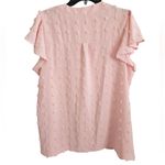 Fantaslook Dressy Vneck Ruffle Sleeve Textured Poplum Casual Flowy Pink Sz L Size L Photo 3