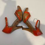Sofft Valeda Patent Orange Patent & Cork Strappy Platform High Heel Sandals 8.5 Photo 9