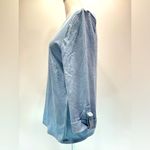 Chico's Chico’s Rolled 3/4 Sleeve D Ring Tab Slub Cotton Top in Hazy Blue Size 1/M Photo 3