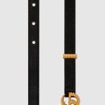 Gucci  Suede Belt With Torchon Double G Buckle size 80 Photo 0