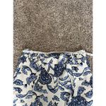 Joie  Wide Leg Crop Floral Pants Women’s 8 Pockets Linen Blend Blue/White Summer Photo 5