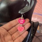 Boutique Love You/Kiss Me wooden heart earrings Photo 3