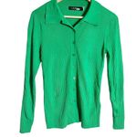 Lauren Ralph Lauren Green Collared Polo Ribbed Knit Cardigan Sweater Size M Size M Photo 3