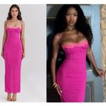 House Of CB  'Aiza' Raspberry Lace Trimmed Maxi‎ Dress NWOT size XS Photo 14