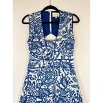 Alexis Womens Dress Blue Marianna Printed Poplin Midi Floral Fit Flare Medium Photo 7