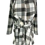 Matilda Jane Check It Twice Plaid Open Front Wrap Belted Shacket Coat Jacket XS Photo 1