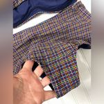 Athleta Seersucker High Neck Waist Bikini Multi Color Navy Plaid Womans 36D DD L Photo 8