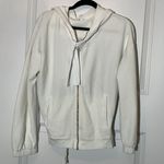 Stateside  White Cotton Full Zip Open Back Hoodie Medium Photo 0