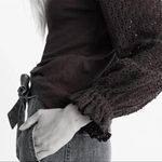 Madewell  Black Long Sleeve Eyelet Top Size XL Photo 8