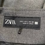 ZARA Women's Gray High Waisted Pleated Tapered Trousers Dress Pants Size L Photo 3