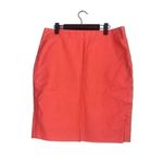 J.Crew  Knee Length Pencil Cotton Stretch Skirt Back Zip Slit 12 Coral Orange Photo 11