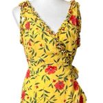 Lulus  Wrap Dress Hi Low Maxi V-neck Yellow Multi Floral Women’s Size Medium M Photo 6