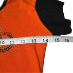 Vintage Y2K Orange Black Biker Sturgis Baby Tee Studded Bedazzled size Small Photo 4