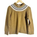 SEA New York Brown Wool Novelty Fair Isle Mock Neck Pullover Sweater Sz M Size M Photo 5
