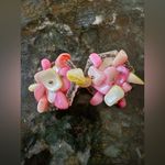 Vintage 1950's Mother of Pearl Seashell Cluster Bead Clip Photo 0
